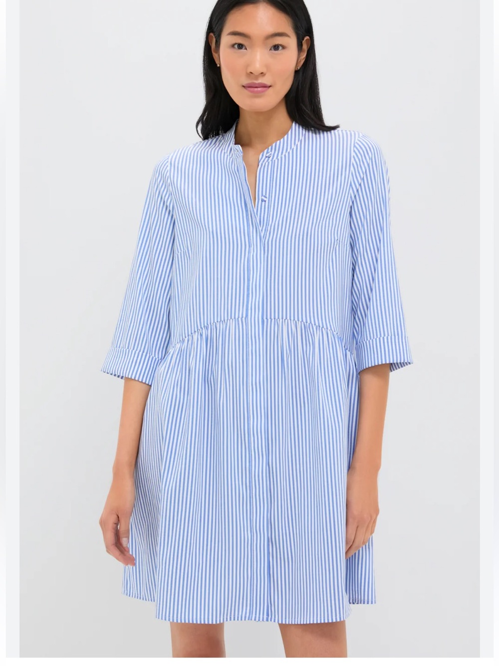 Tuckernuck Blue and White Striped Midi Shirt Dress